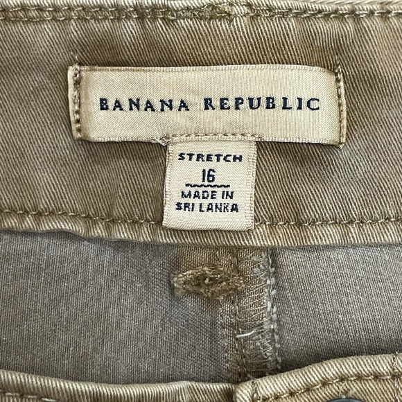 Banana Republic Stretch Cotton Olive Green Slim Fit Utility Cargo Pants Size 16 - Picture 7 of 9